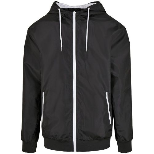 Build Your Brand Recycled Windrunner Black/White